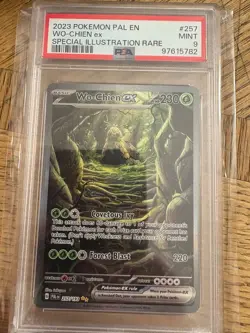 POKEMON TCG Paldea Evolved Wo-Chien EX Special Illustration Rare 257/193 PSA9 - Image 1