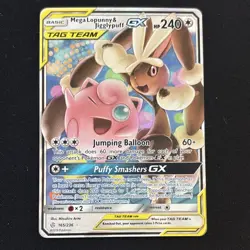 Pokemon TCG Mega Lopunny & Jigglypuff GX Sm-Cosmic Eclipse UR Holo 165/236 EN - Image 1