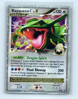 Pokemon tcg Diamond and Pearl Promos Rayquaza C LV.X Heavily played - Image 1