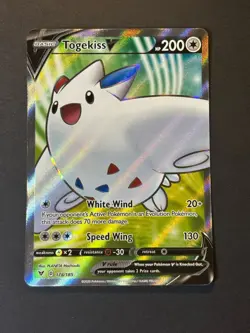 Togekiss V Full Art 178/185 Pokemon SWSH04 Vivid Voltage Holo Ultra Rare NM Mint - Image 1