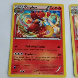 2x Delphox 13/124 Pokemon TCG XY Fates Collide Holo Rare NM - Image 2