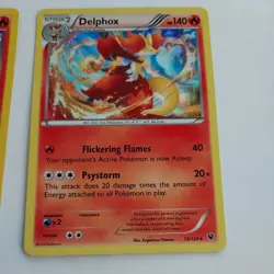 2x Delphox 13/124 Pokemon TCG XY Fates Collide Holo Rare NM - Image 3