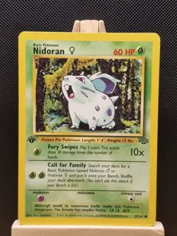 Pokemon 1999 WOTC 1st Edition Jungle Nidoran F 57/64 - Near Mint - Image 1
