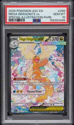 2026 POKEMON ASC EN-ASCENDED HEROES #290 MEGA DRAGONITE EX PSA 10 - Image 1