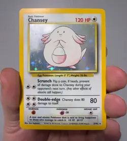 Pokemon TCG WOTC Chansey Base Set 3/102 Holo Rare LP - Image 1