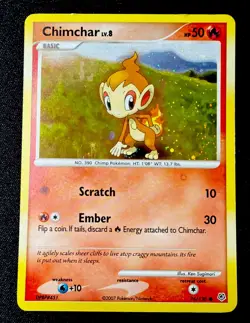 PRINTER HICKEY ERROR Pokemon Chimchar Diamond & Pearl 76/130 Cosmos Holo Basic - Image 1