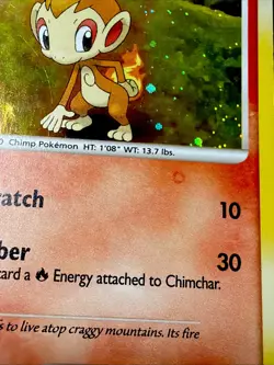 PRINTER HICKEY ERROR Pokemon Chimchar Diamond & Pearl 76/130 Cosmos Holo Basic - Image 2