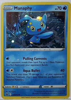 Fart Swirl 🌀 Manaphy SWSH275 Cosmos Holo Bleed Error Rare Pokemon TCG ✨ - Image 1