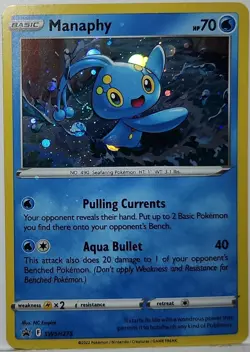 Fart Swirl 🌀 Manaphy SWSH275 Cosmos Holo Bleed Error Rare Pokemon TCG ✨ - Image 3