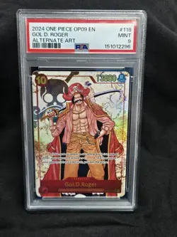 One Piece OP09-118 Gol D. Roger Secret Rare Alt Art Holo EN PSA 9 - Image 1