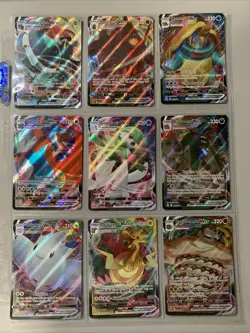 Pokemon TCG Modern Full Art Holo Rare VMax Binder Page Lot of 9 Cards - NM - Image 1