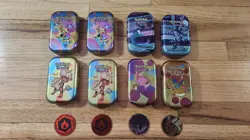 Pokemon Trading Card Game TCG Card EMPTY Tin LOT OF 8 COINS/CARDS GALAR POWER 820650807404 - Image 1