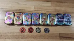 Pokemon Trading Card Game TCG Card EMPTY Tin LOT OF 8 COINS/CARDS GALAR POWER 820650807404 - Image 4