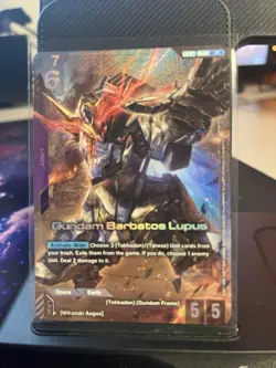 Bandai Gundam Barbatos Lupus Unit Card Gundam Card Game Holo - Image 1