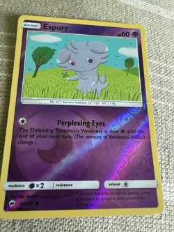 Espurr 59/147 Sm-Burning Shadows Reverse Holo - Pokemon Card Error - Image 1