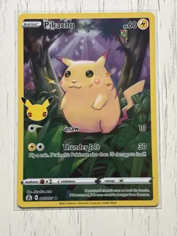 Pokemon TCG Celebrations Pikachu Holo Rare Card 005/025 25th Anniversary Edition - Image 1