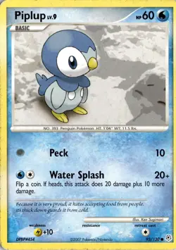 Piplup 93/130 Diamond and Pearl Pokemon Card TCG - Image 1