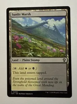 Sunlit Marsh 409 SOC Commander: Secrets of Strixhaven Magic MTG NM - Image 1