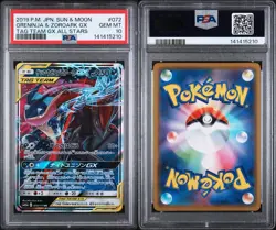 2019 POKEMON SUN & MOON TAG TEAM GX ALL STARS #072 GRENINJA & ZOROARK PSA 10 - Image 3
