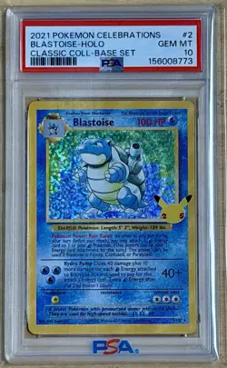 2021 Pokemon Blastoise Celebrations Classic Collection Holo 2/102 PSA 10 GEM 💎 - Image 1