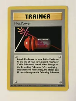 PlusPower 84/102 Shadowless Trainer Pokemon Vintage~mint/Never Played~ships Free - Image 1