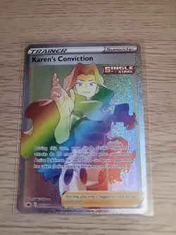 Pokemon Karen’s Conviction Secret Rare Rainbow 216/198 Chilling Reign - Image 1