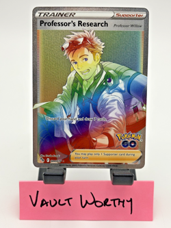 2022 Pokemon GO #84 Professor's Research - Professor Willow RAINBOW SECRET RARE - Image 1