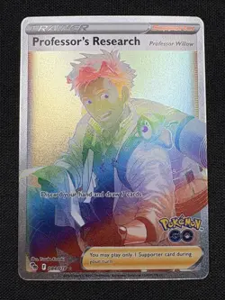 2022 Pokemon GO #84 Professor's Research - Professor Willow RAINBOW SECRET RARE - Image 3