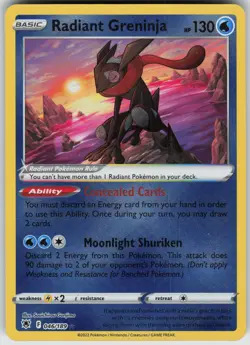 Radiant Greninja 046/189 Radiant Rare Astral Radiance Pokemon Near Mint - Image 3
