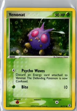 Venonat 84/112 Common FireRed & LeafGreen Pokemon Reverse Holo Near Mint - Image 1