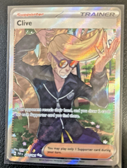 Clive 227/091 Full Art Holo Ultra Rare Trainer Pokemon TCG 2024 Paldean Fates NM - Image 1