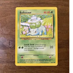 Bulbasaur Base Set 44/102 1999 English 40HP Basic Common Regular - Image 1