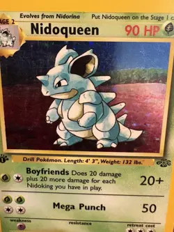 Pokemon Nidoqueen 1st Edition Jungle Holo 7/64 WOTC MP - Image 2