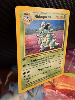 Pokemon Nidoqueen 1st Edition Jungle Holo 7/64 WOTC MP - Image 4