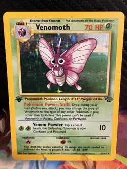 Pokemon Venomoth 13/64 1st Edition Jungle Holo Rare WOTC 1999 MP - Image 1