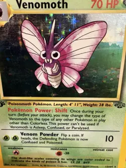 Pokemon Venomoth 13/64 1st Edition Jungle Holo Rare WOTC 1999 MP - Image 2