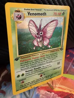 Pokemon Venomoth 13/64 1st Edition Jungle Holo Rare WOTC 1999 MP - Image 4