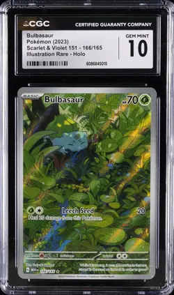 2023 POKEMON SCARLET & VIOLET 151 #166/165 BULBASAUR CGC 10 GEM MINT - Image 1
