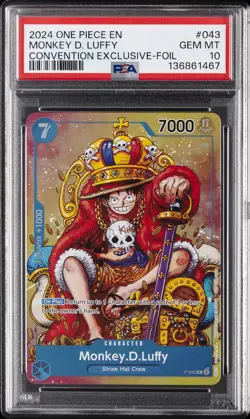 2024 ONE PIECE PROMOS CONVENTION EXCLUSIVE-FOIL #043 MONKEY D. LUFFY PSA 10 - Image 1