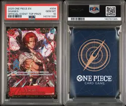 2025 One Piece Promos Official Event Top 8 Prize OP09-004 Shanks PSA 10 - Image 3