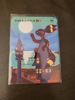 🌕🐈‍⬛ Pokederp Darkyootie Holo - Umbreon (Moonbreon) Derpy Fan Art Card - Image 1