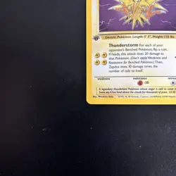 Pokemon Card Zapdos 15/62 Fossil 1st Edition Holo Foil WOTC Vintage MP 1999 - Image 5