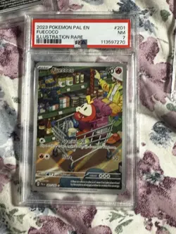 Pokemon TCG Fuecoco Paldea Evolved Holo Card Illustration Rare 201/193 PSA 7 NM - Image 1