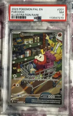 Pokemon TCG Fuecoco Paldea Evolved Holo Card Illustration Rare 201/193 PSA 7 NM - Image 2