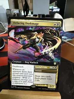 Defacing Duskmage (Extended Art) - MTG Secrets of Strixhaven SOC #93 Rare - Image 1