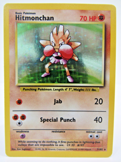 Hitmonchan 7 Base - Hitmonlee 7 Fossil - 1999 Pokemon WOTC Holo Combo Bundle LP - Image 2