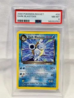2000 POKEMON ROCKET #20 DARK BLASTOISE PSA 8 - Image 1