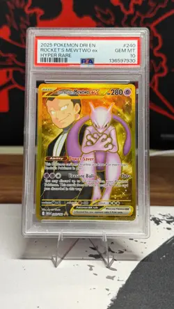 Team Rocket’s Mewtwo ex 240 Hyper Rare PSA 10 GEM MINT | Destined Rivals - Image 1