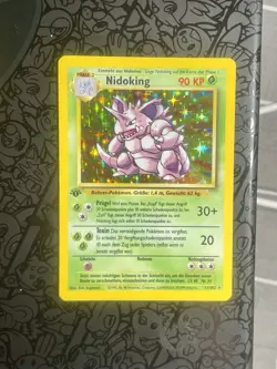 Pokemon TCG Nidoking Holo 1st Edition Base Set #011/102 German Holo Rare NM - Image 1