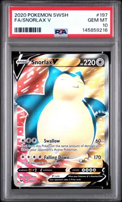 2020 Pokemon Sword & Shield 197 Snorlax V PSA 10 145859216 - Image 1